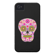 Pink Mexican Sugar Skull Case-Mate iPhone 4 Cases