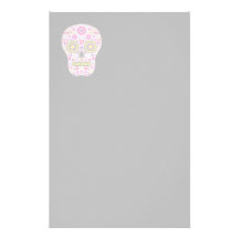 Pink Mexican Sugar Skull Customized Stationery