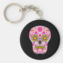 Pink Mexican Sugar Skull Key Chains