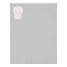 Pink Mexican Sugar Skull Letterhead Template