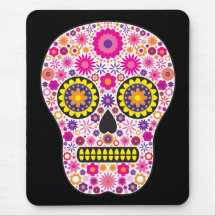 Pink Mexican Sugar Skull Mousepads
