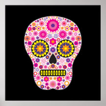 Pink Mexican Sugar Skull Posters