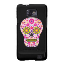 Pink Mexican Sugar Skull Samsung Galaxy S2 Case