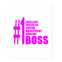 Pink Modern Bosses : Number One Boss Postcards