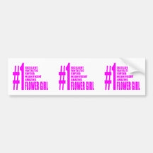 Pink Modern Flower Girls : Number One Flower Girl Bumper Sticker