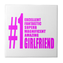 Pink Modern Girlfriends : Number One Girlfriend Tile