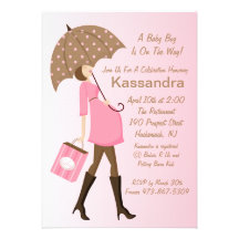 Pink  Modern Mom To Be Baby Shower Invitation