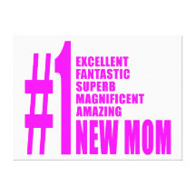Pink Modern New Moms  Number One New Mom Canvas Print