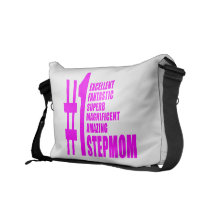 Pink Modern Stepmoms : Number One Stepmom Messenger Bag