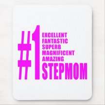 Pink Modern Stepmoms : Number One Stepmom Mousepads
