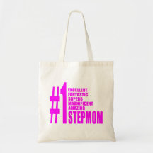 Pink Modern Stepmoms : Number One Stepmom Tote Bag