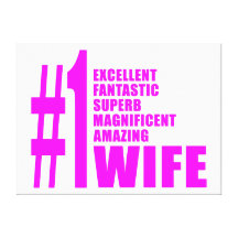 Pink Modern Wives : Number One Wife Gallery Wrap Canvas