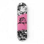 Pink Mohawk Skull Skateboard