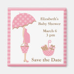 Pink Mom to be with Umbrella Magnet