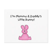 Pink Mommy and Daddy's Bunny T-shirts and Gifts Post Cards