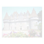 Pink Monbazillac Chateau with flowers, France flow Letterhead