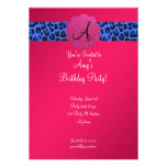 Pink Monogram birthday Invitation