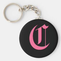 Pink Monogram C Keychain