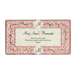 Pink Monogram Floral Custom Label