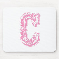 Pink Monogram Letter C Mousepad