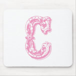 Pink Monogram Letter C Mousepad