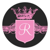 Pink Monogram Stickers