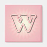 Pink Monogram W Magnet