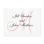 Pink Monogram Wedding Save the Date Cards Postcards