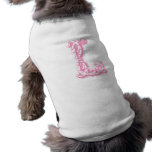 Pink Monogrammed Letter L pet clothing