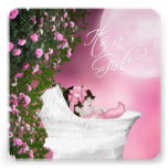 Pink Moon Baby Girl Shower Invitations