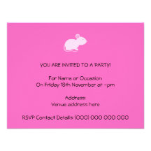 Pink Mouse. Custom Invitation