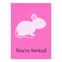 Pink Mouse. Custom Invitations