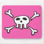 Pink mousepad with pirate scull cartoon for kids