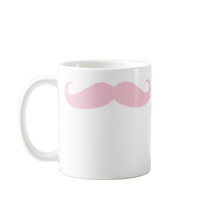 Pink Moustache Coffee Beverage Mug