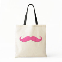 Pink Moustache Humour Create Your Own Tote Bags