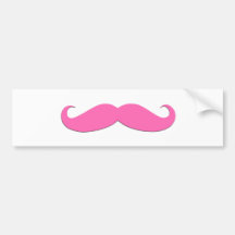 Pink Moustache Humour Create Your Own Bumper Sticker