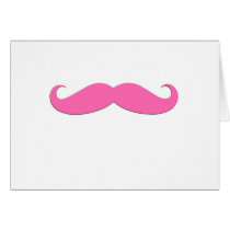 Pink Moustache Humour Create Your Own Greeting Cards