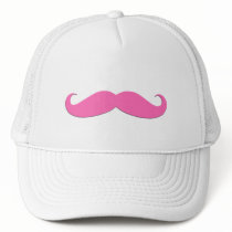 Pink Moustache Humour Create Your Own Mesh Hat