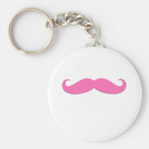Pink Moustache Humour Create Your Own Keychain