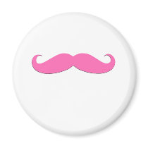 Pink Moustache Humour Create Your Own Magnets