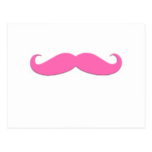 Pink Moustache Humour Create Your Own Post Card