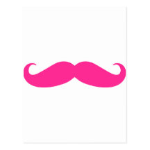 Pink Moustache Stache Design Post Card
