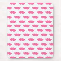 Pink Moustaches Mouse Pads