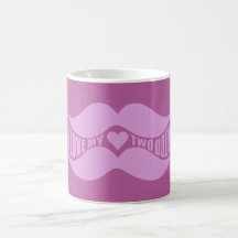 Pink Mustaches custom mug - choose style, color