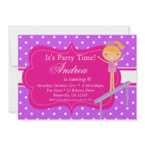 Pink n Purple polka dot Birthday Party Invitation