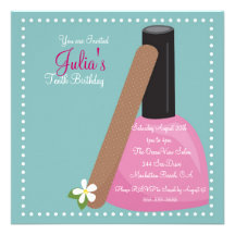 Pink Nail Polish Birthday Invite