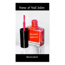 Pink Nail Polish Manicurist at Nail Salon Business Cards