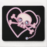Pink Neon Skull Mousepad