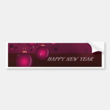 Pink New Year Ornaments Bumper Stickers