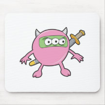 pink ninja monster mousepad